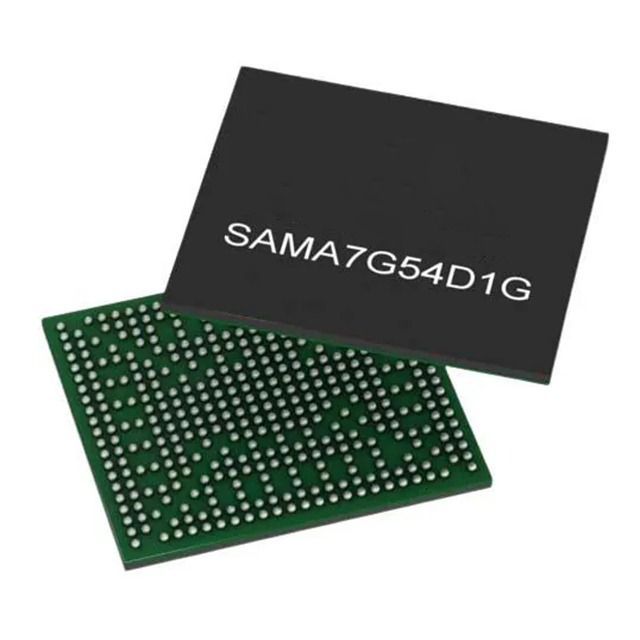 Microchip SAMA7G54D1GT-I/4UB ARM Cortex A7 微處理器 MPU，帶 MIPI 攝像頭和 1Gb 集成 DDR3L