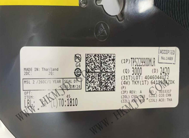 供應 [TI] TPS22990DMLR 配電開關(guān)——3.9mΩ 單通道負載開關(guān)
