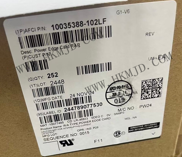 【安費諾連接器】電源邊緣卡 10035388-102LF CONN EDGE DUAL FML 50POS 0.100