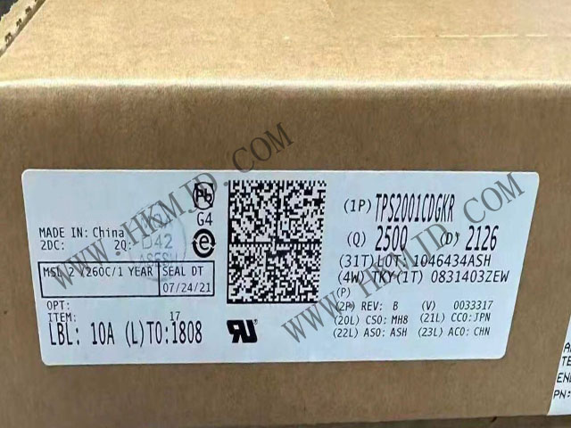 【限流配電開(kāi)關(guān)】TPS2001CDGKR 2A 負(fù)載、4.5-5.5V、72mΩ USB 電源開(kāi)關(guān)